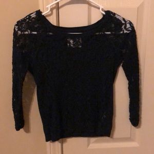 Long sleeve lace front shirt